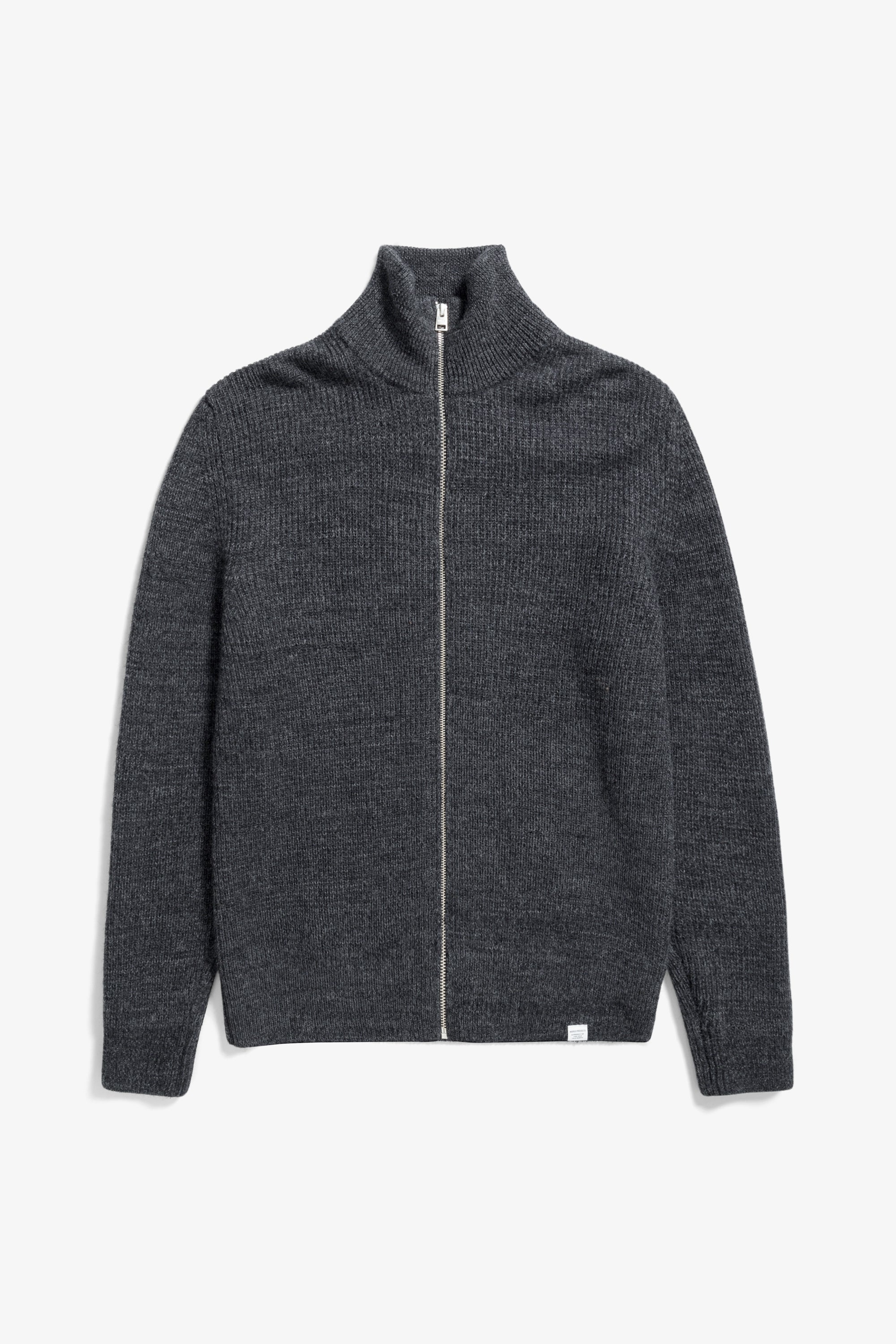 Hagen Wool Cotton Rib Full Zip Jacket