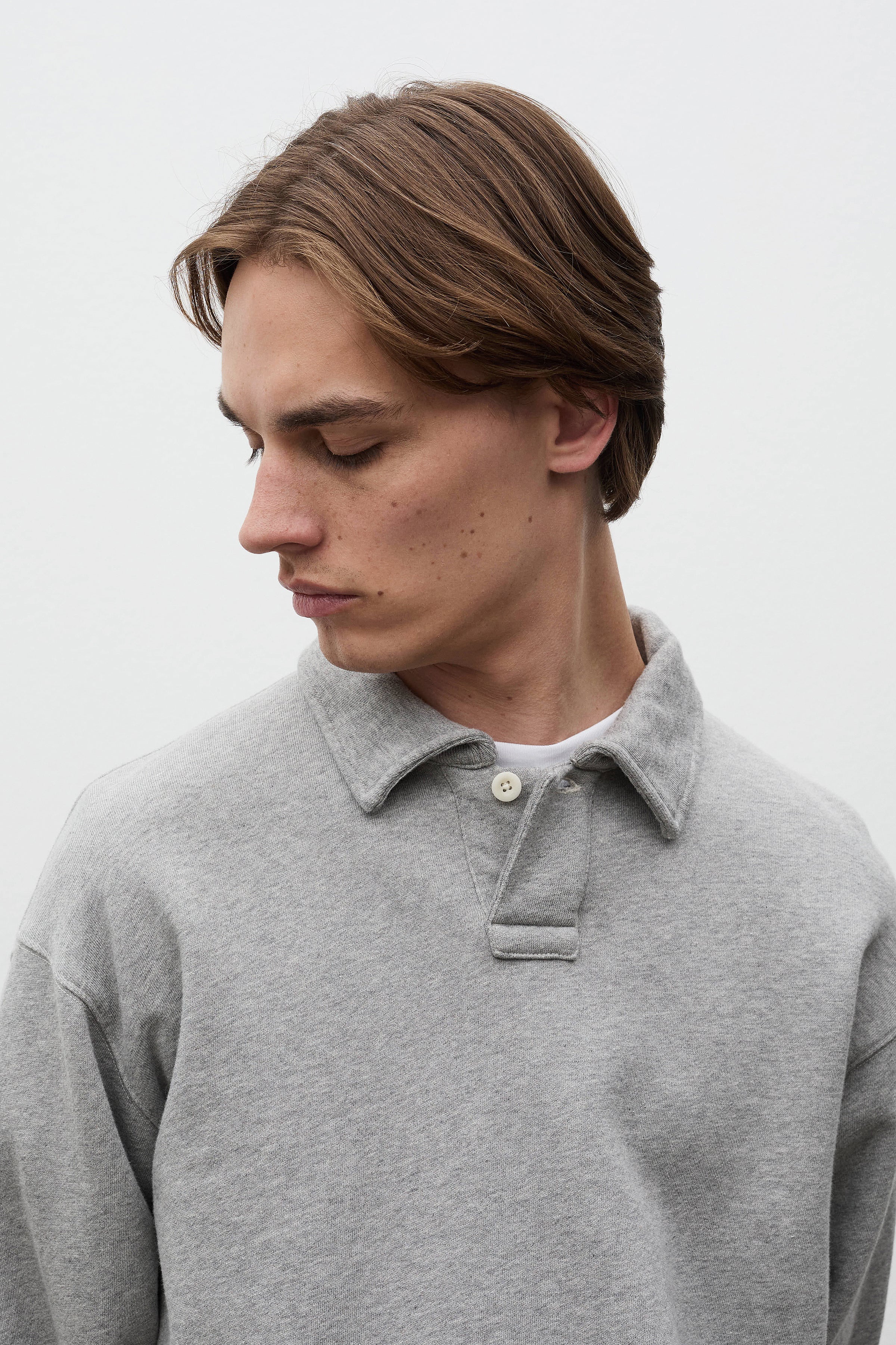 Hjartdal Brushed Diagonal Cotton Fleece Polo
