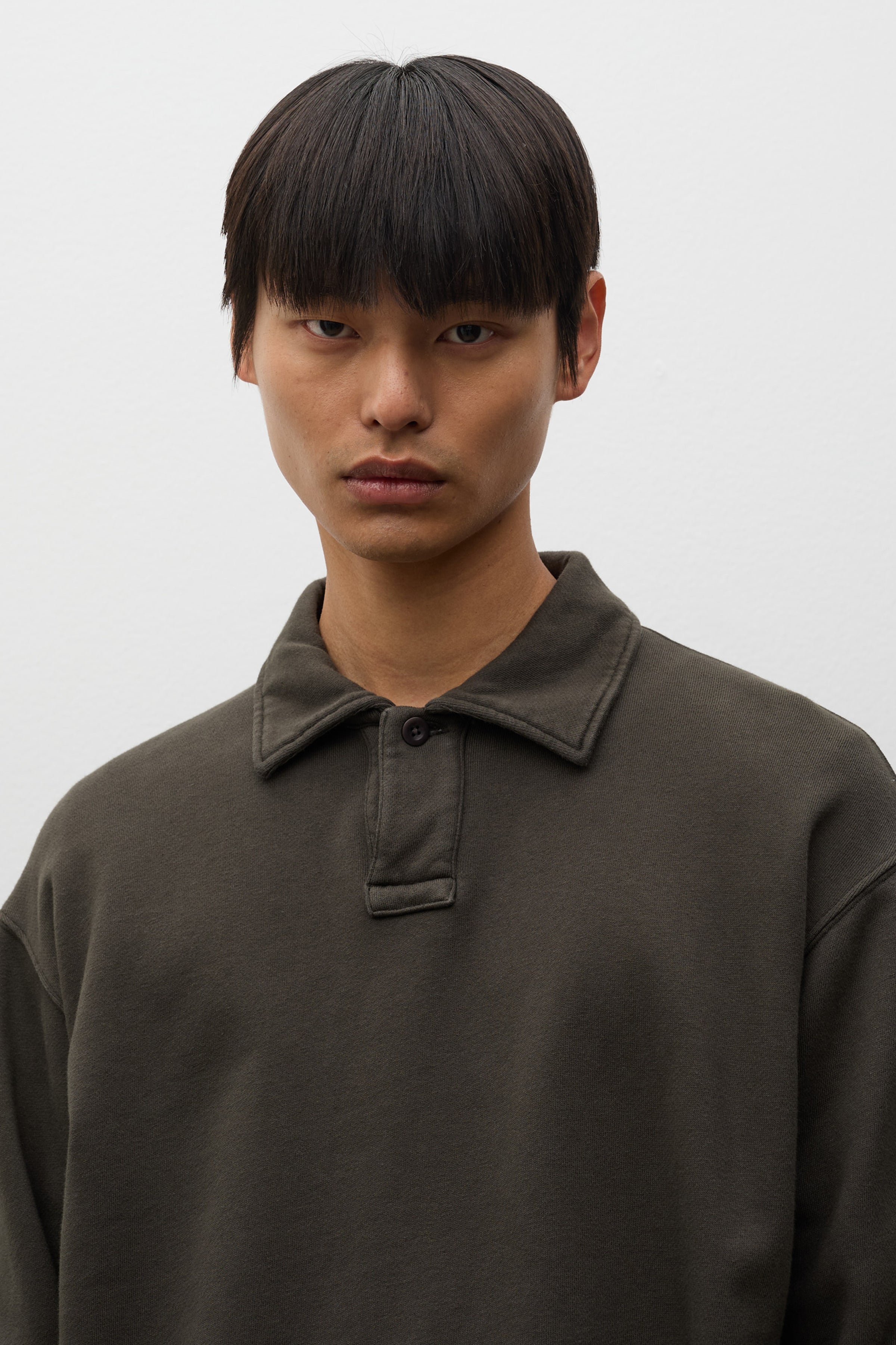 Hjartdal Brushed Diagonal Cotton Fleece Polo