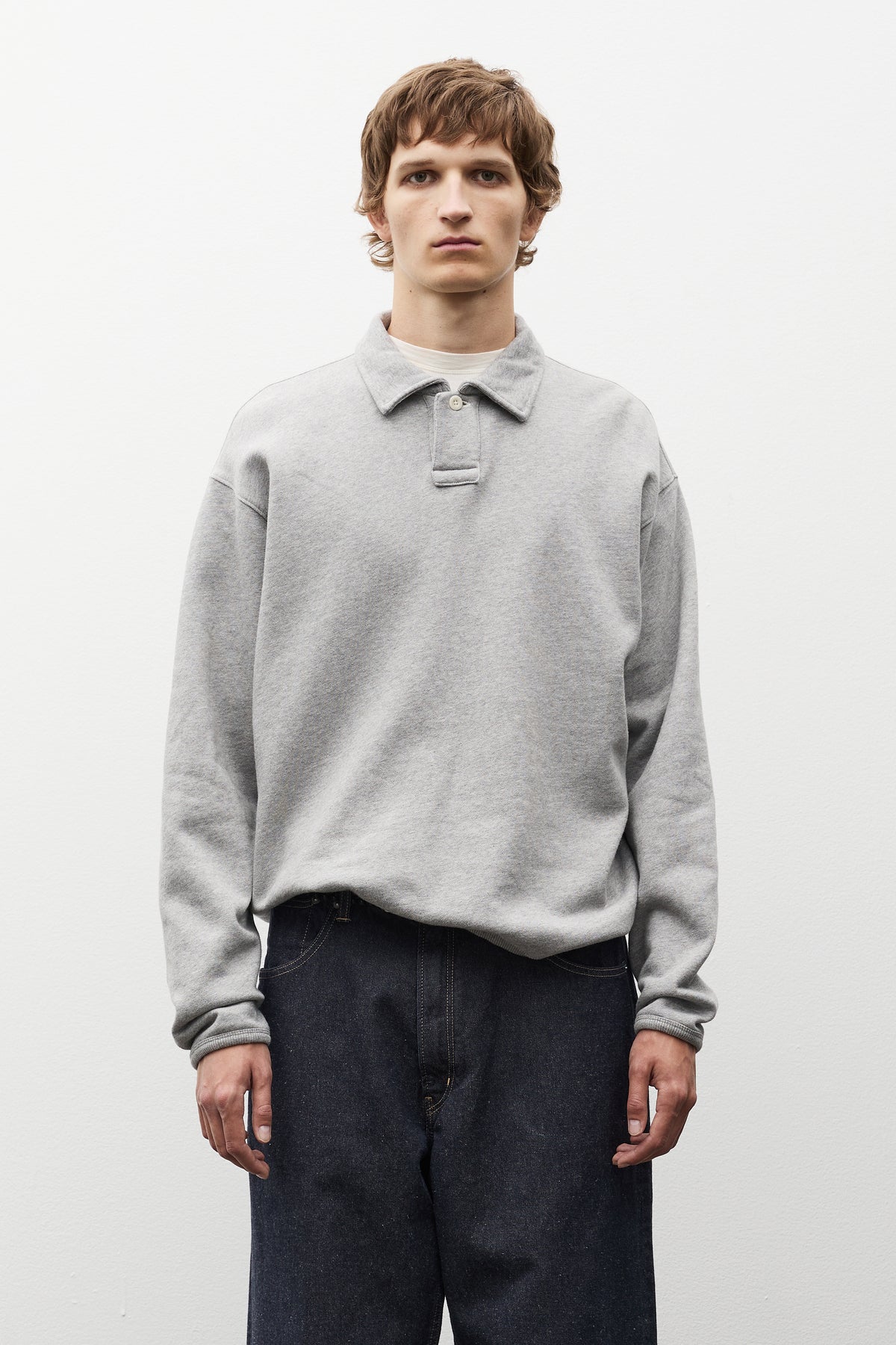 Hjartdal Brushed Diagonal Cotton Fleece Polo