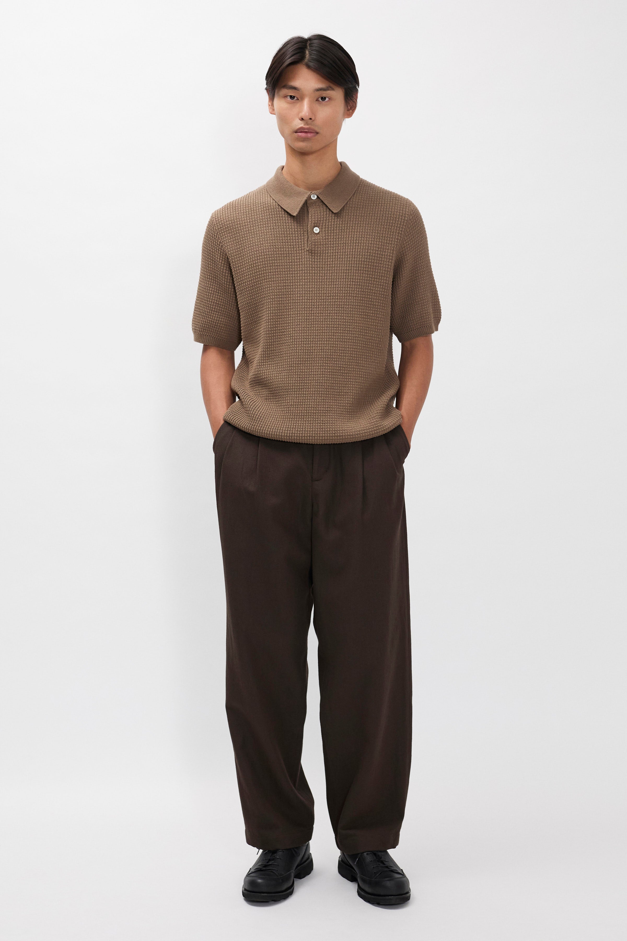 Hestur Relaxed Cotton Linen Twill Pleated Trouser