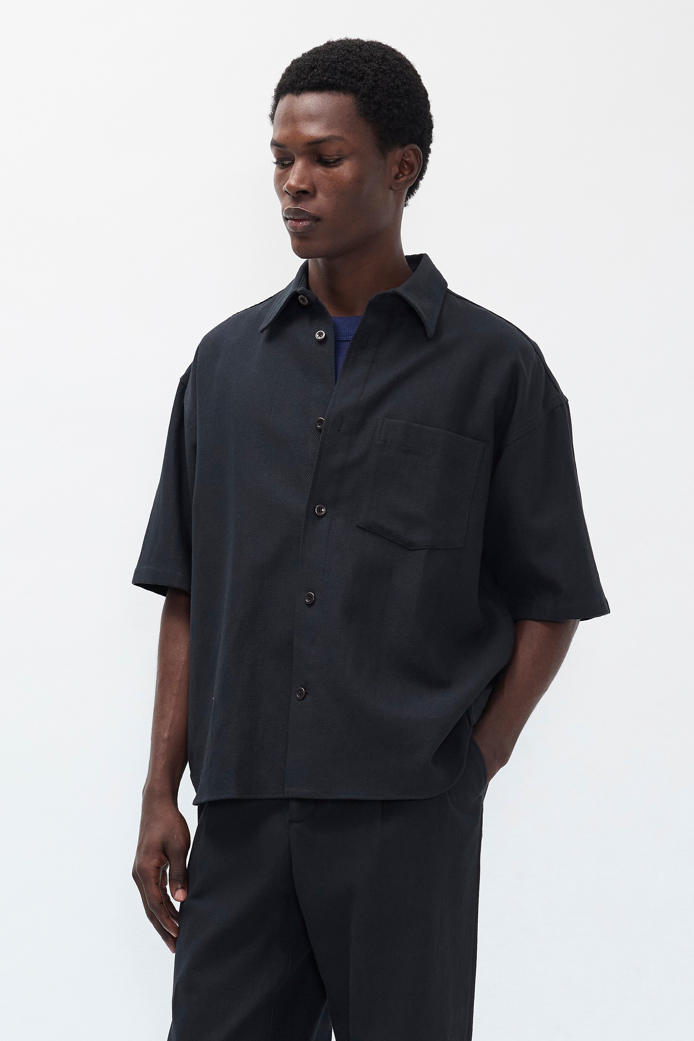 Hestur Relaxed Cotton Linen Twill Pleated Trouser