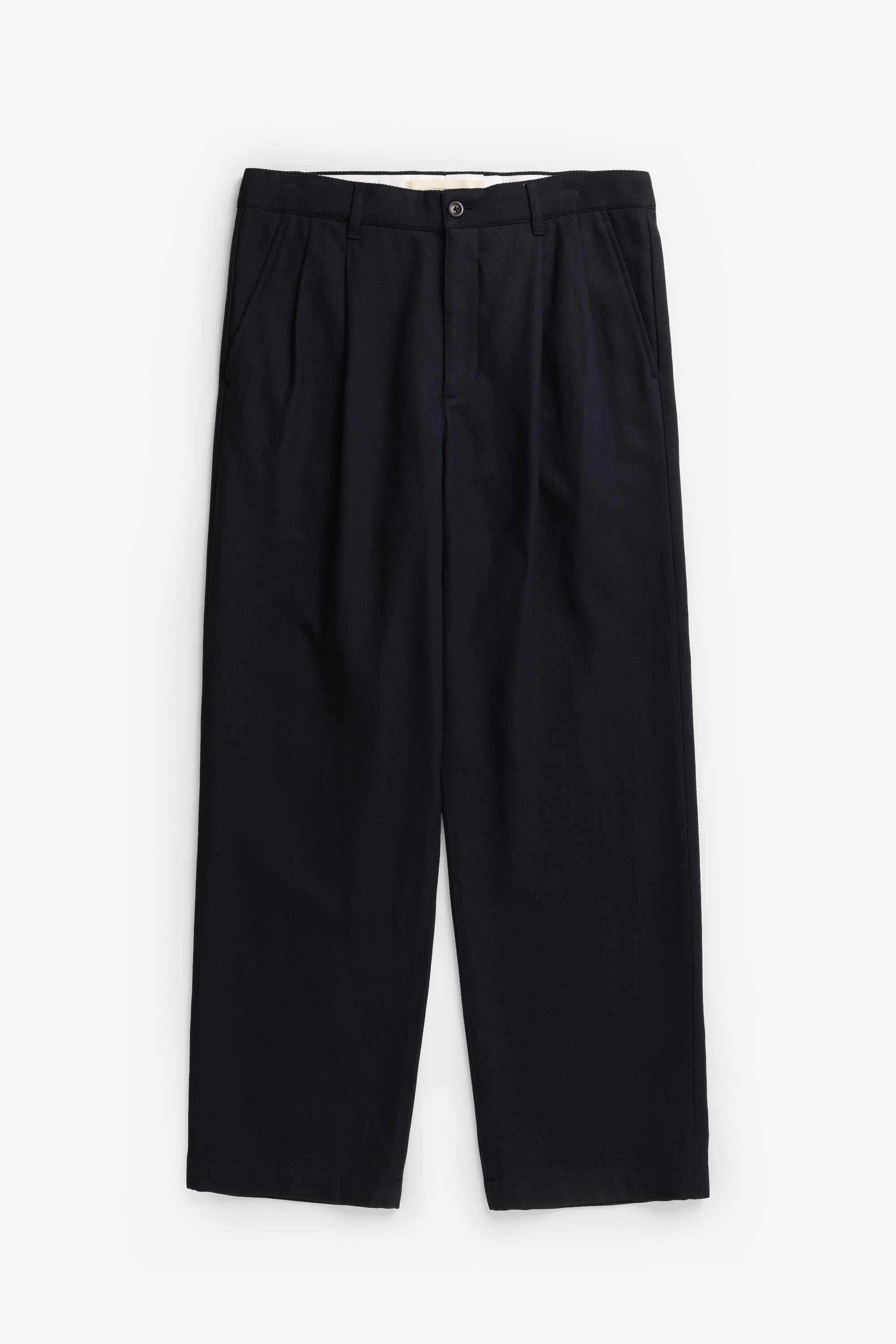 Hestur Relaxed Cotton Linen Twill Pleated Trouser