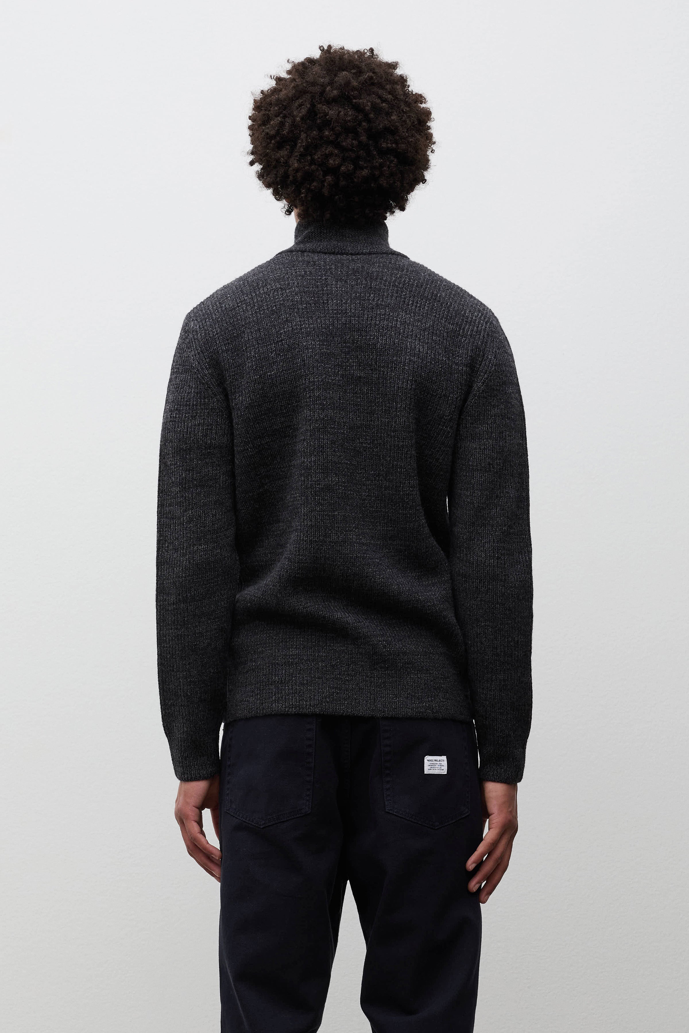 Hagen Wool Cotton Rib Full Zip Jacket