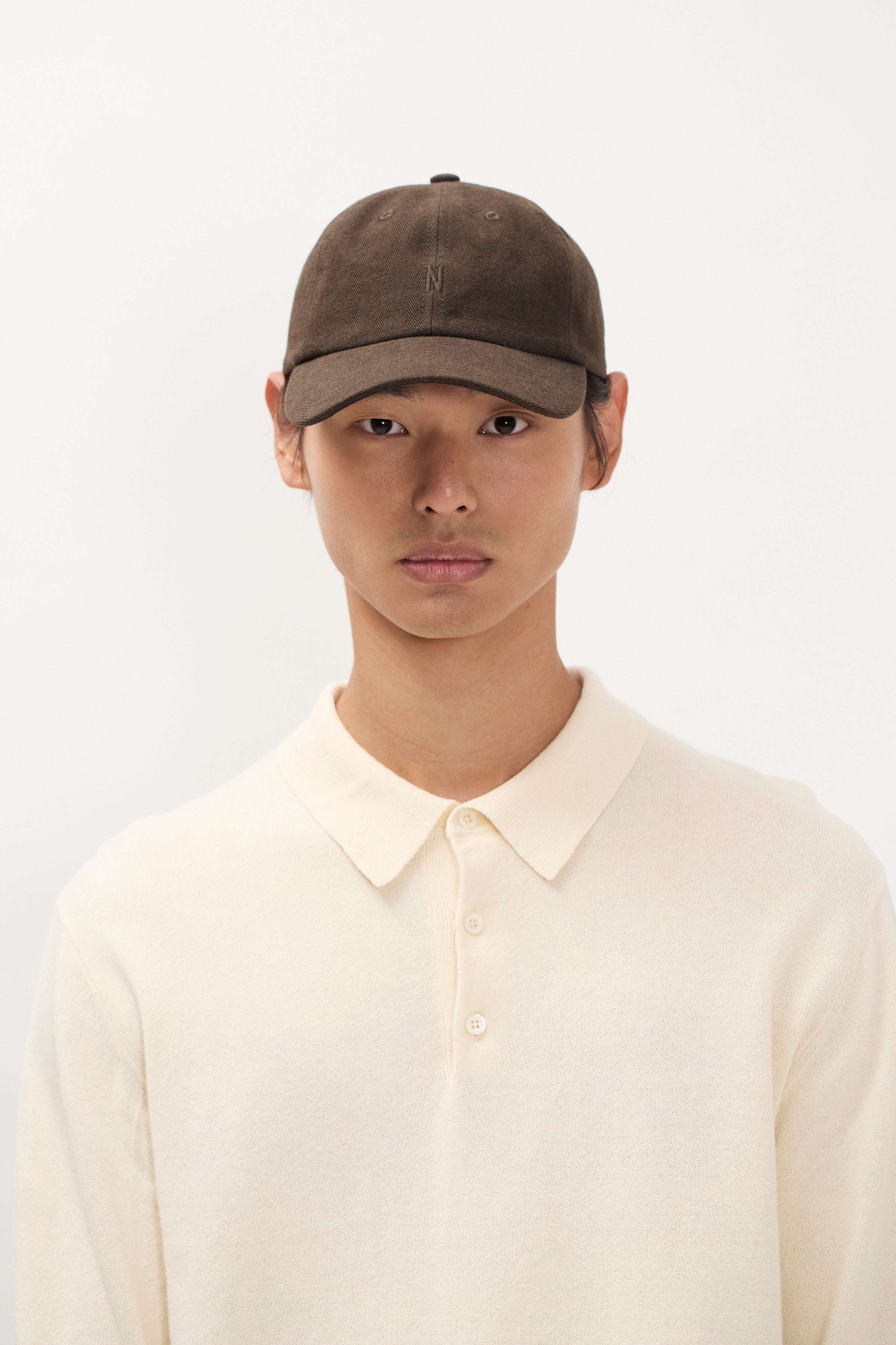 Cotton Wool Herringbone Twill 6-Panel Cap