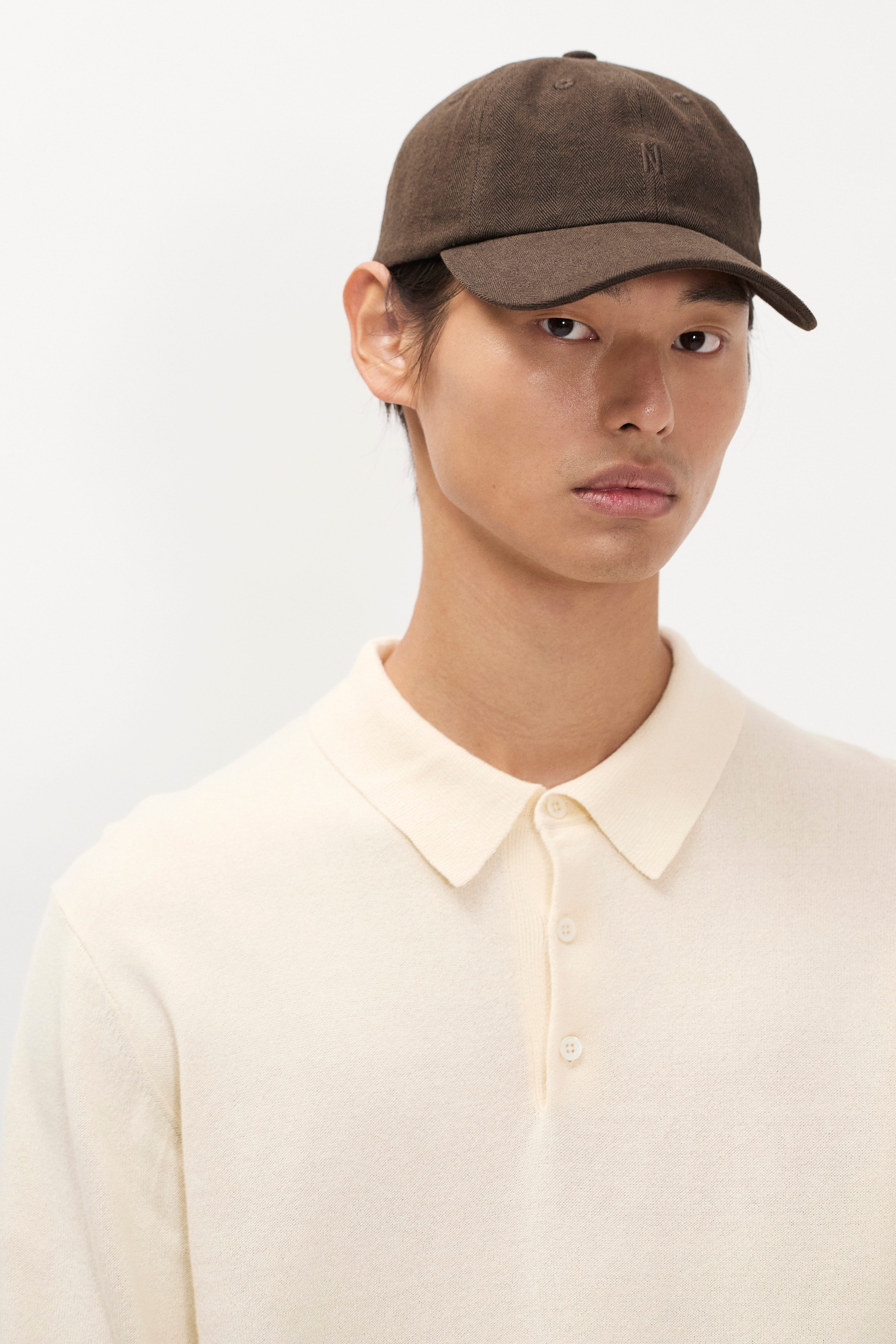 Cotton Wool Herringbone Twill 6-Panel Cap