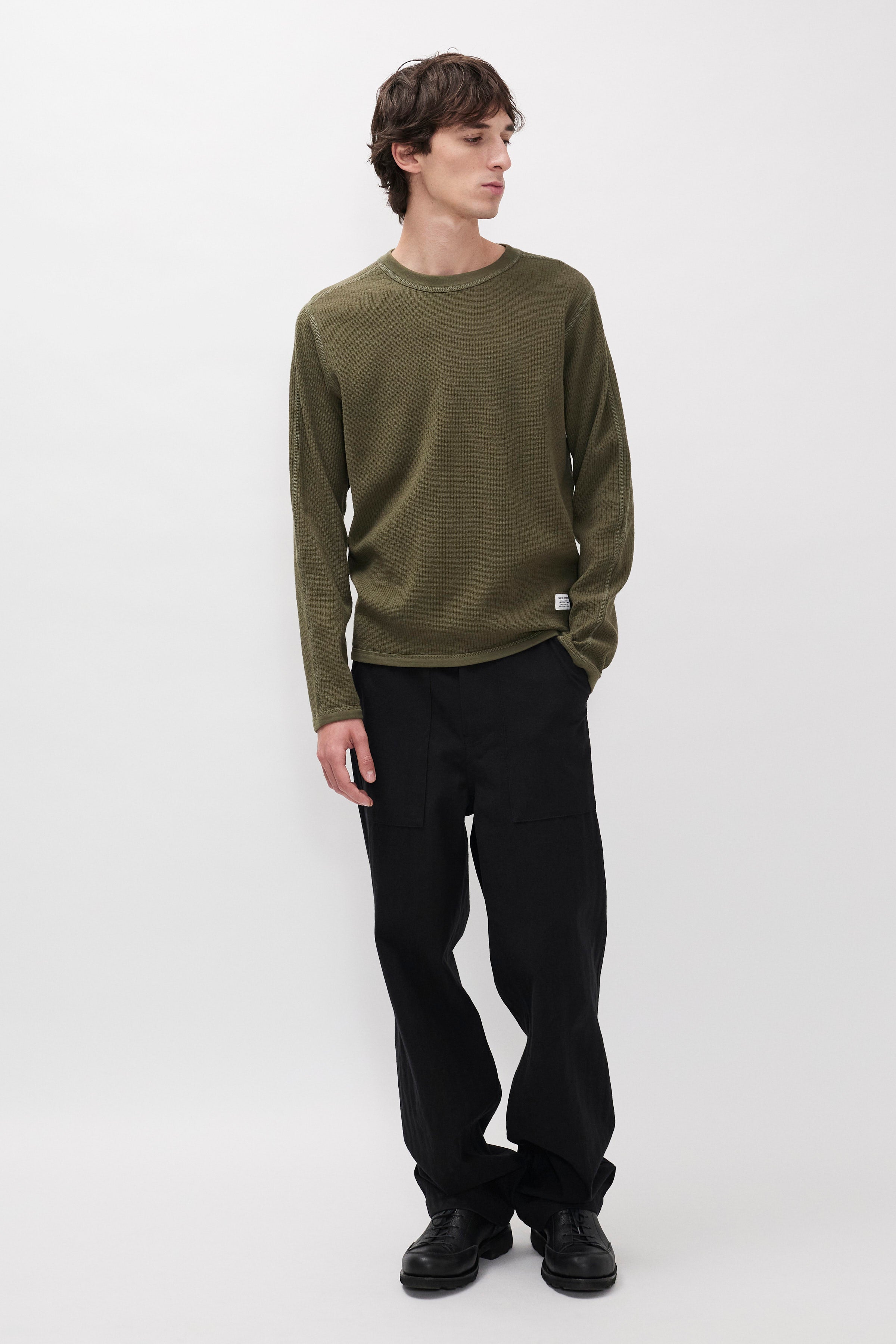 トップス ACVM COTTON HEMP ARMY PULLOVER SHIRT Stevns Cotton Hemp Military Rib LS T-shirt