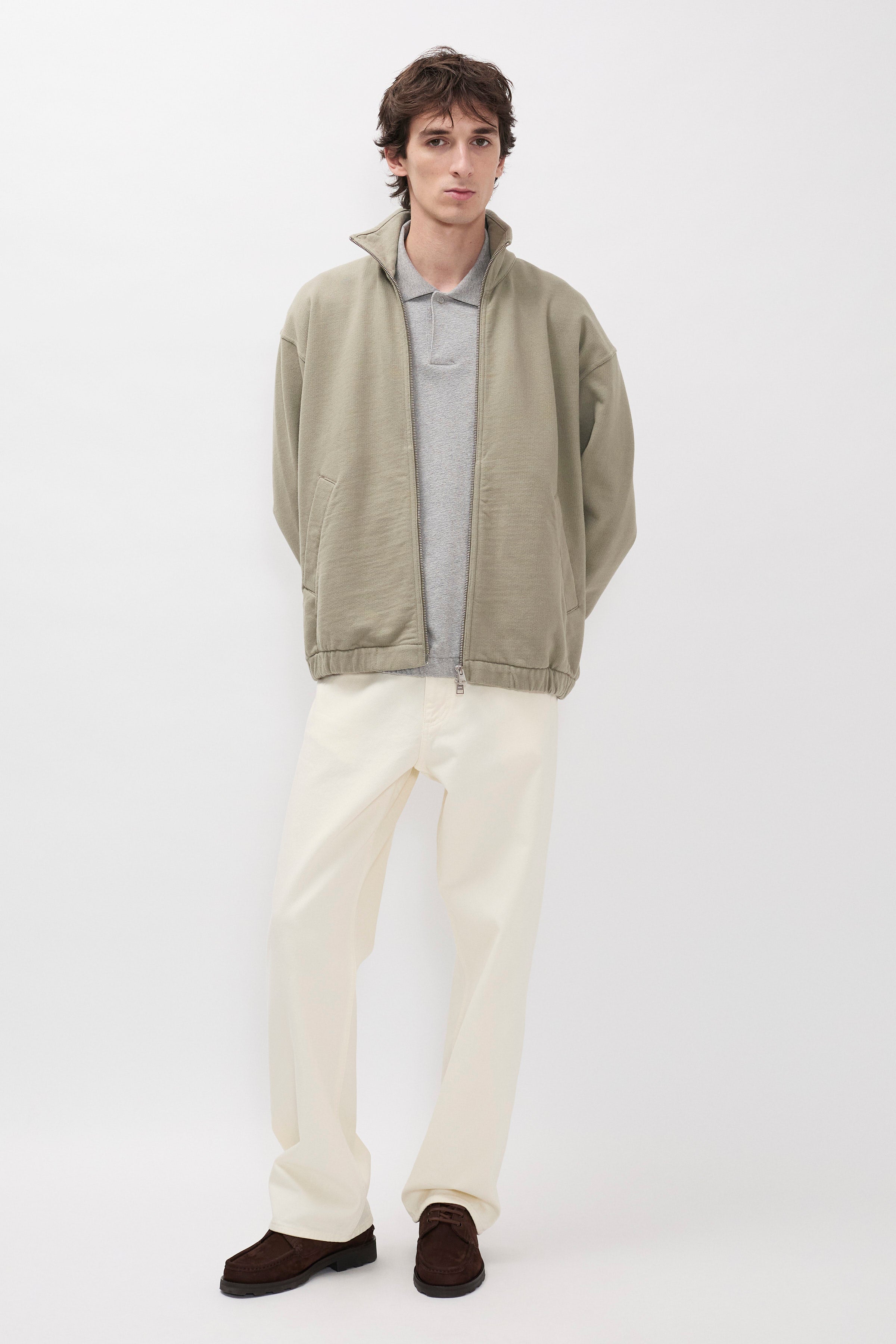 Hornidal Relaxed Organic Loopback Track Jacket