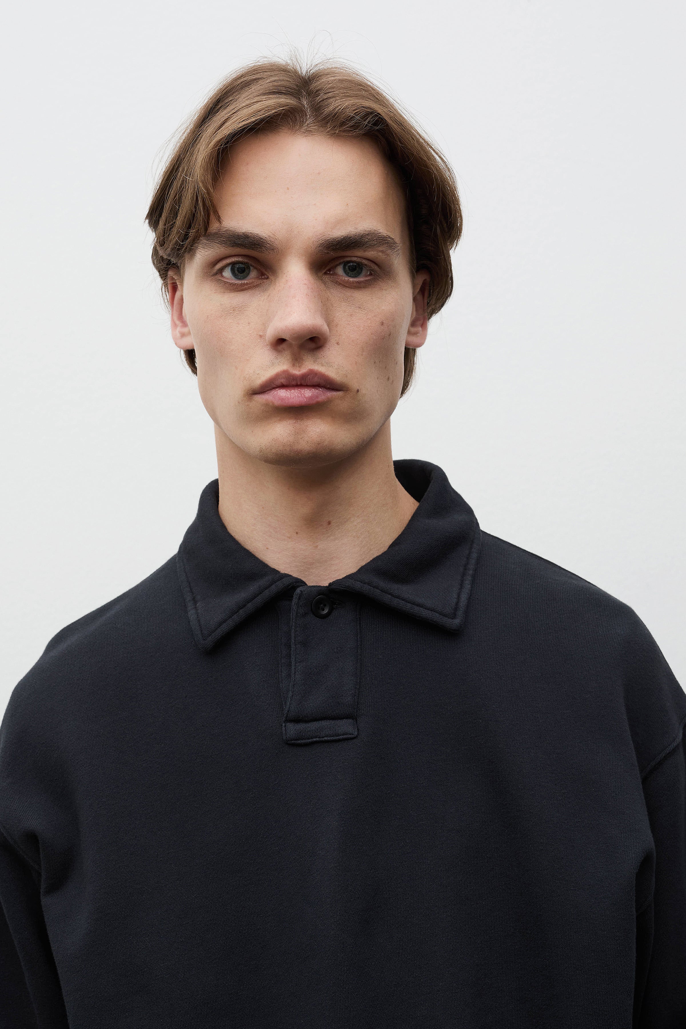 Hjartdal Brushed Diagonal Cotton Fleece Polo
