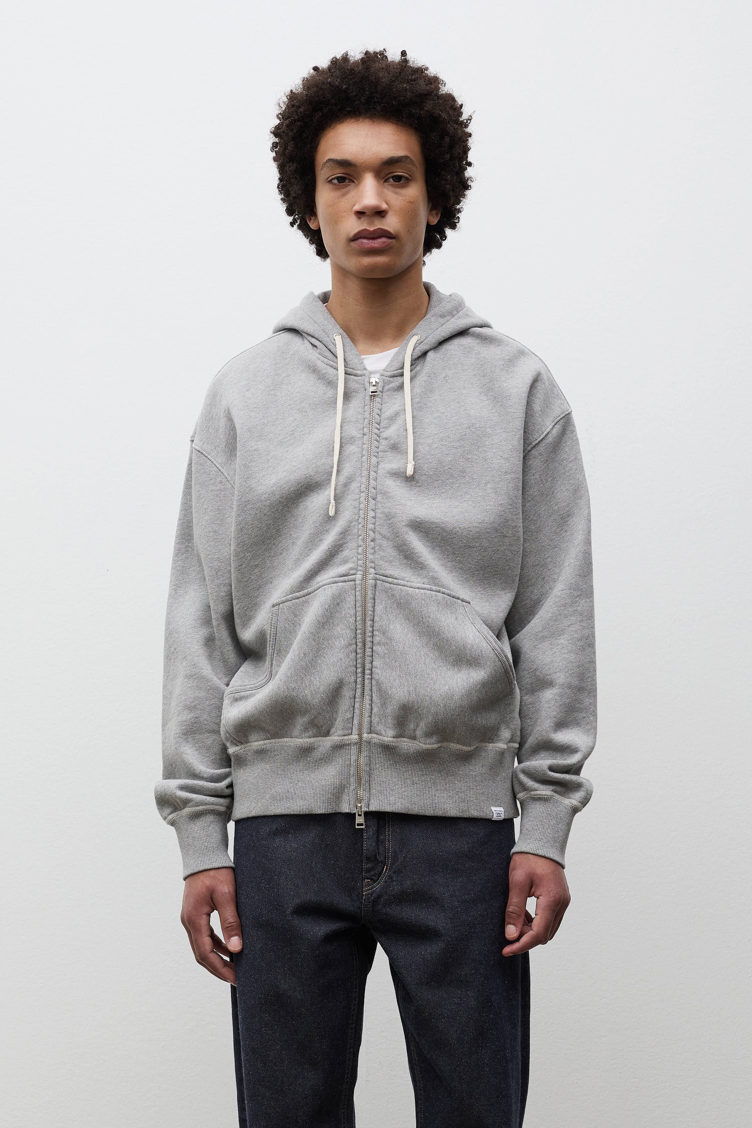 Keldur Brushed Diagonal Cotton Fleece Zip Hoodie