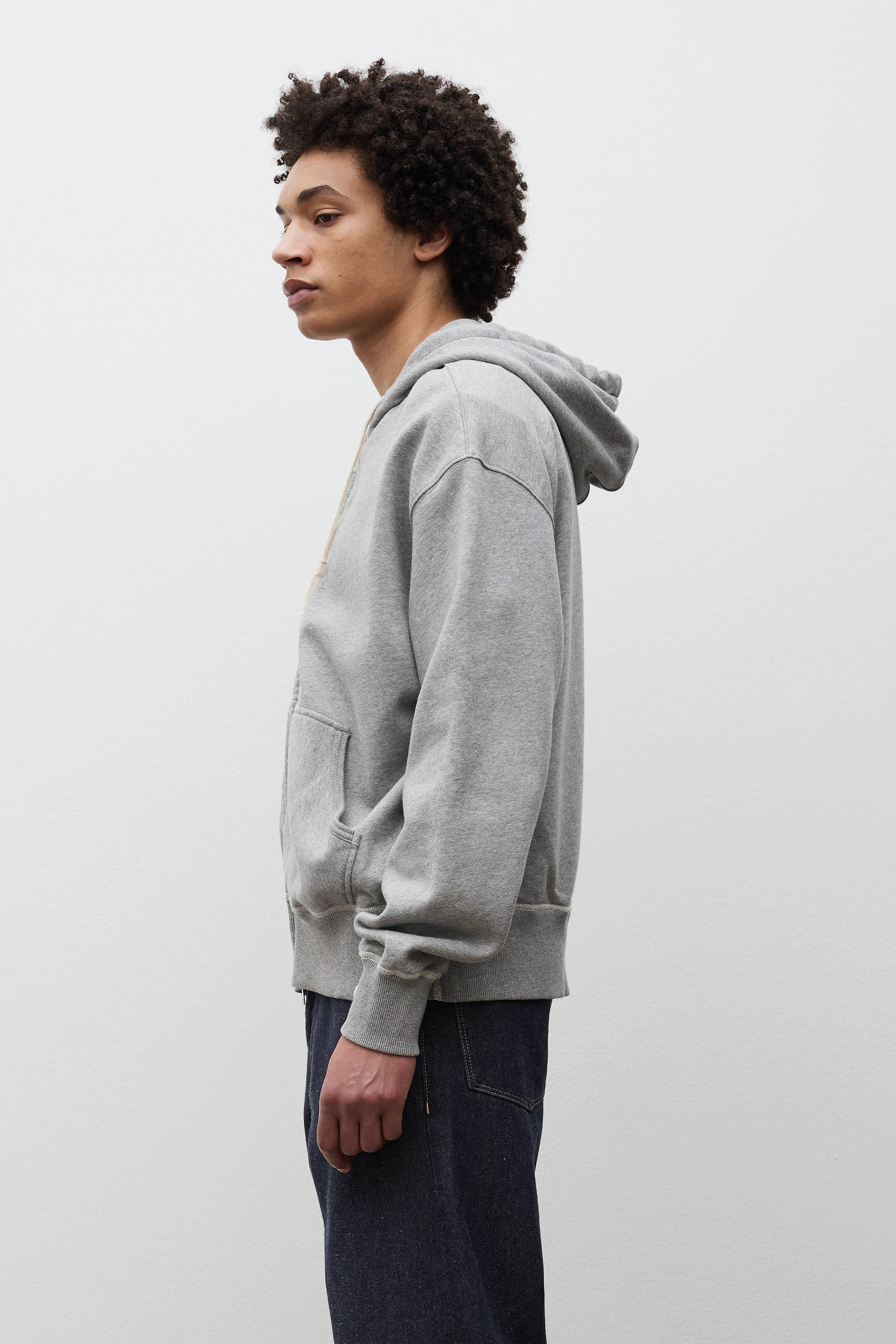 Keldur Brushed Diagonal Cotton Fleece Zip Hoodie