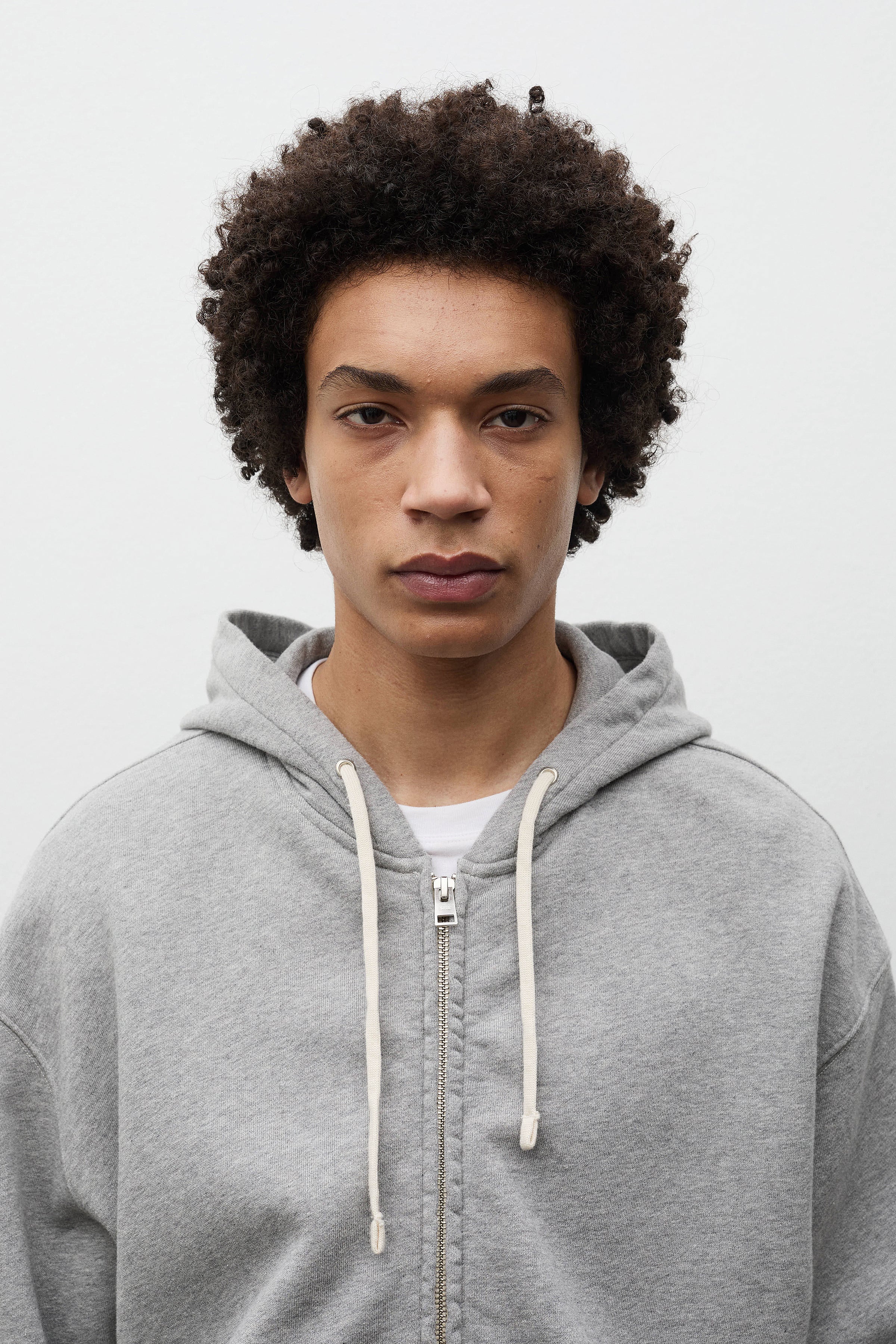 Keldur Brushed Diagonal Cotton Fleece Zip Hoodie