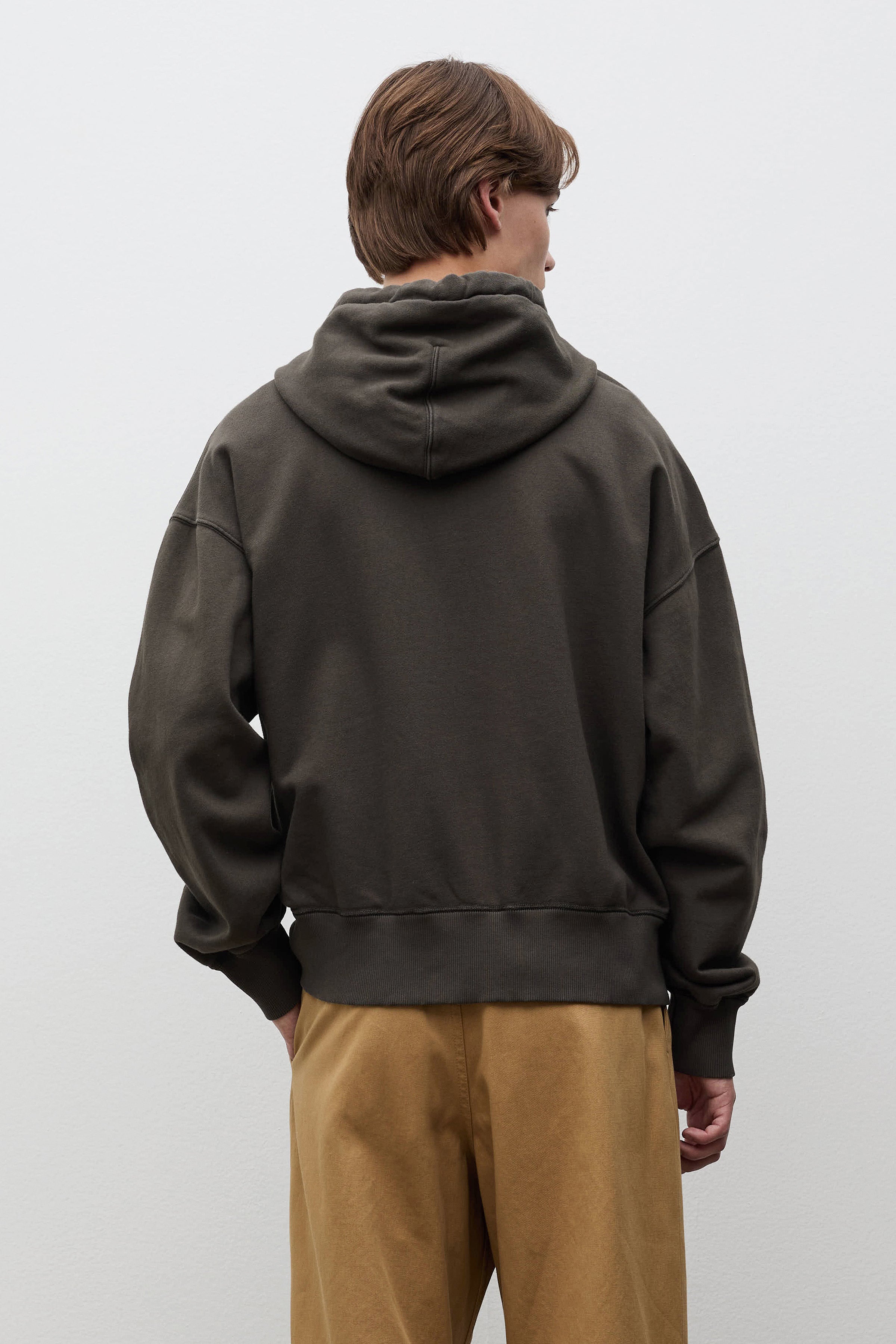 Keldur Brushed Diagonal Cotton Fleece Zip Hoodie