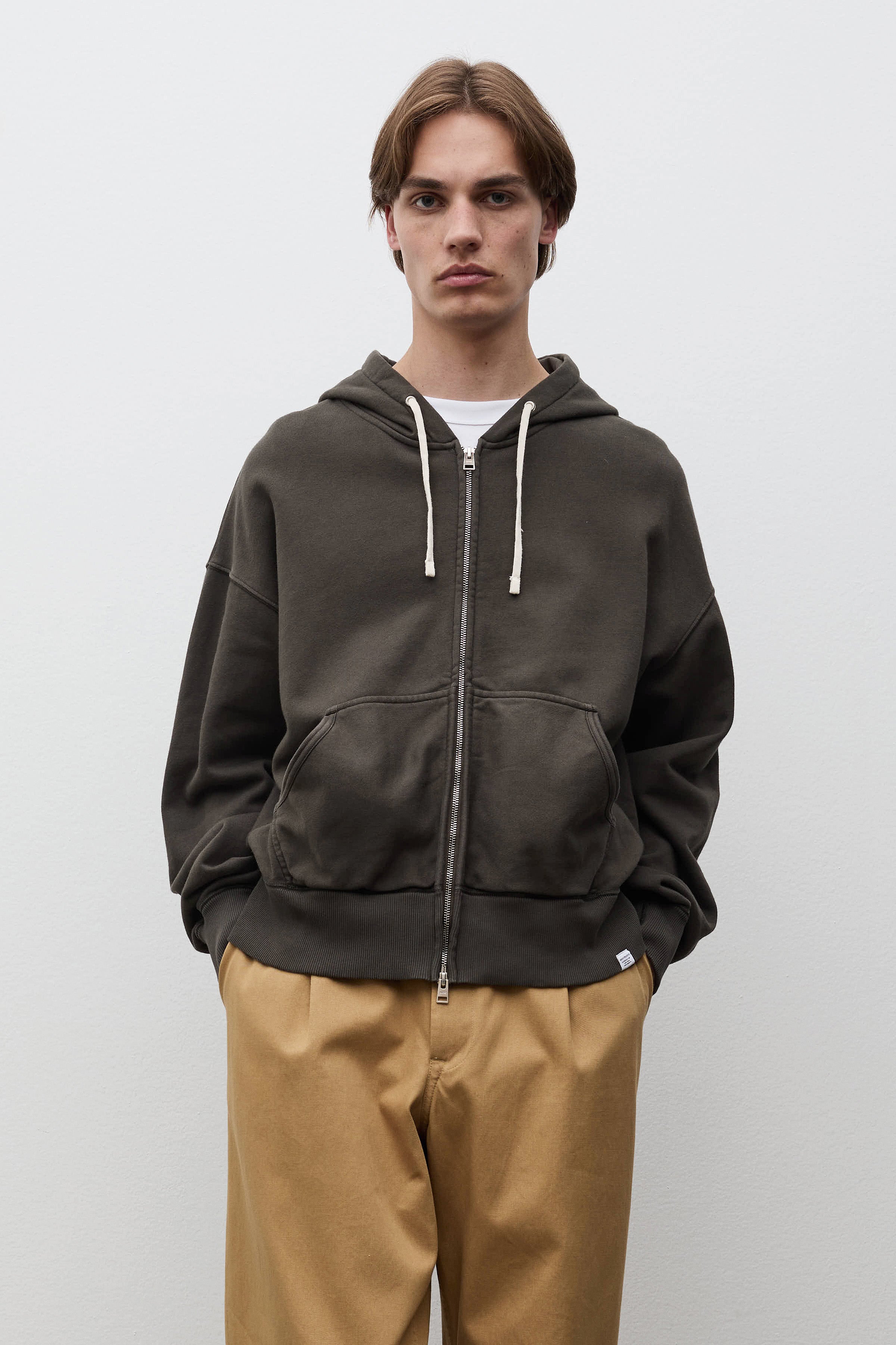 Keldur Brushed Diagonal Cotton Fleece Zip Hoodie