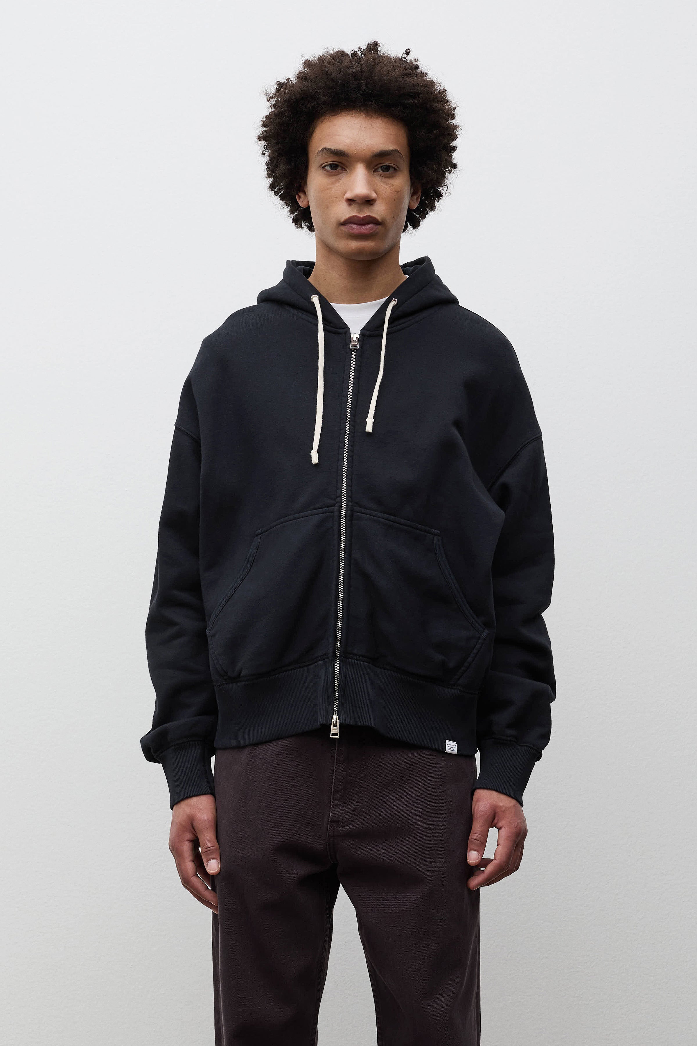Keldur Brushed Diagonal Cotton Fleece Zip Hoodie