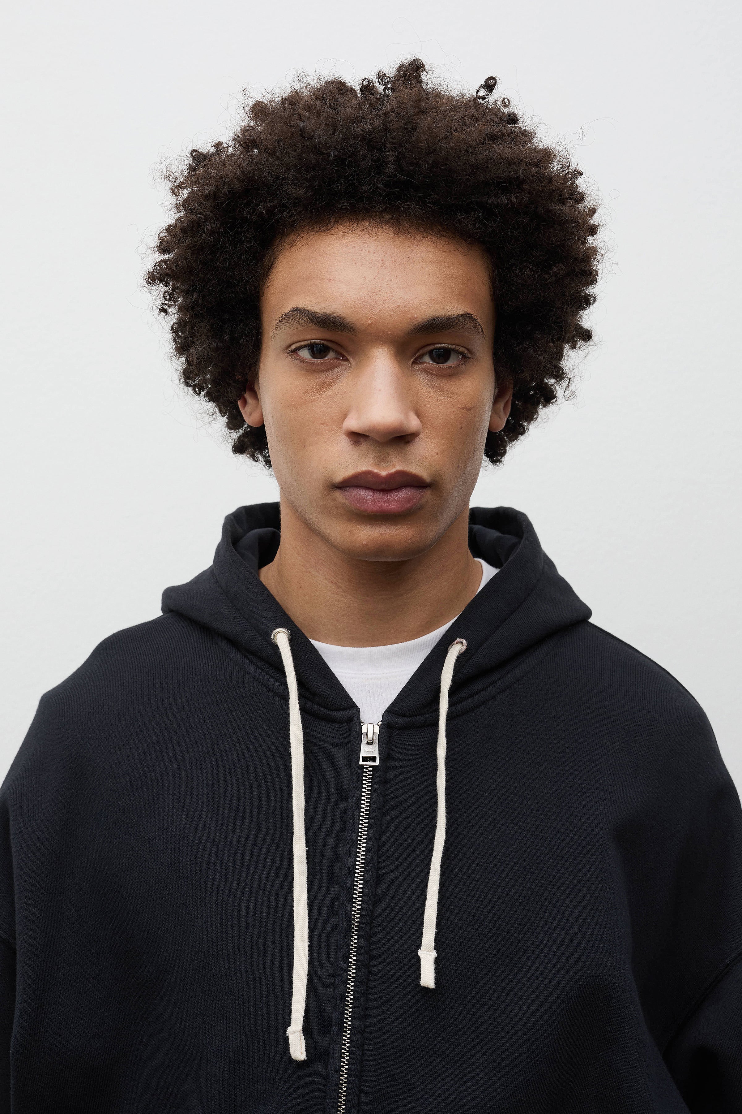 Keldur Brushed Diagonal Cotton Fleece Zip Hoodie