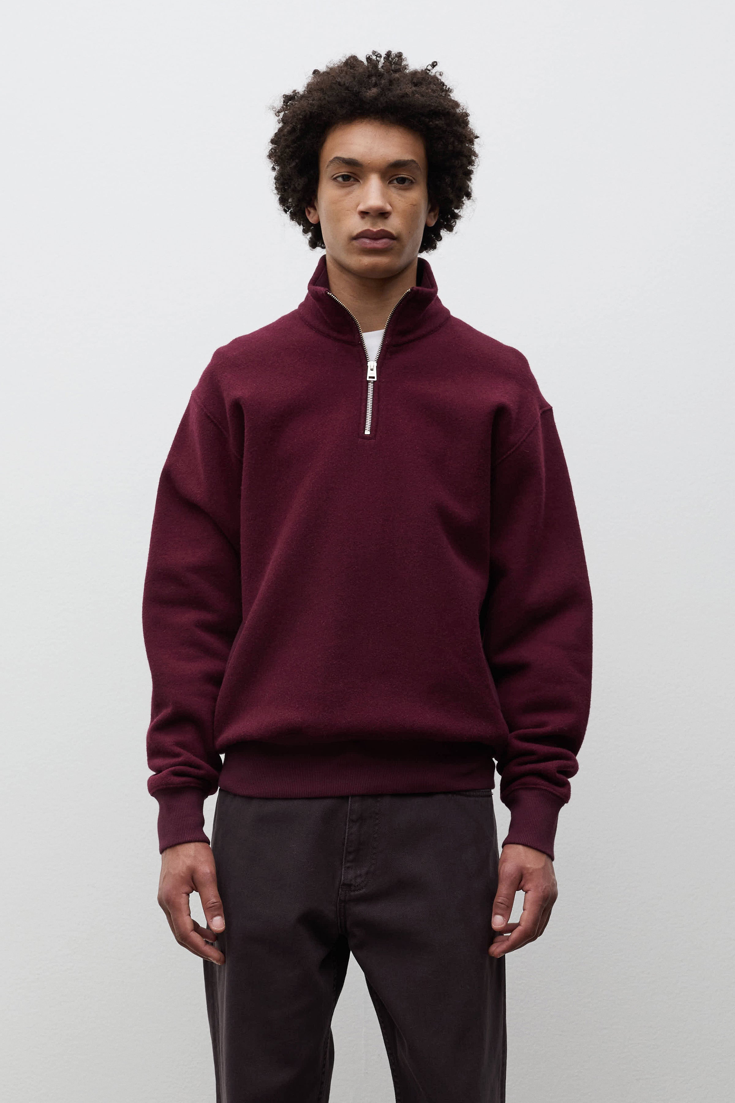 Flossli Relaxed Cotton Wool Half Zip Sweatshirt