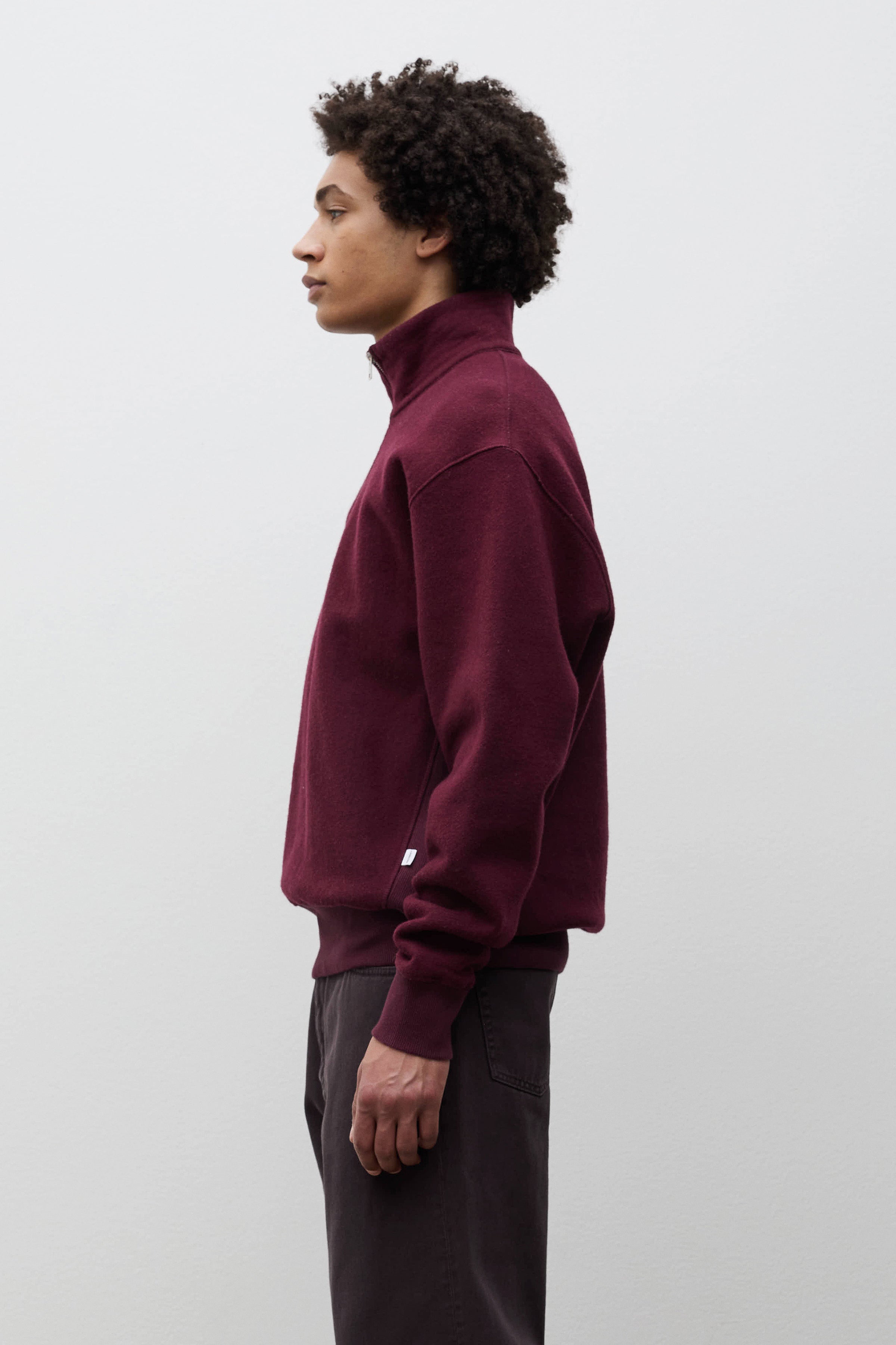 Flossli Relaxed Cotton Wool Half Zip Sweatshirt