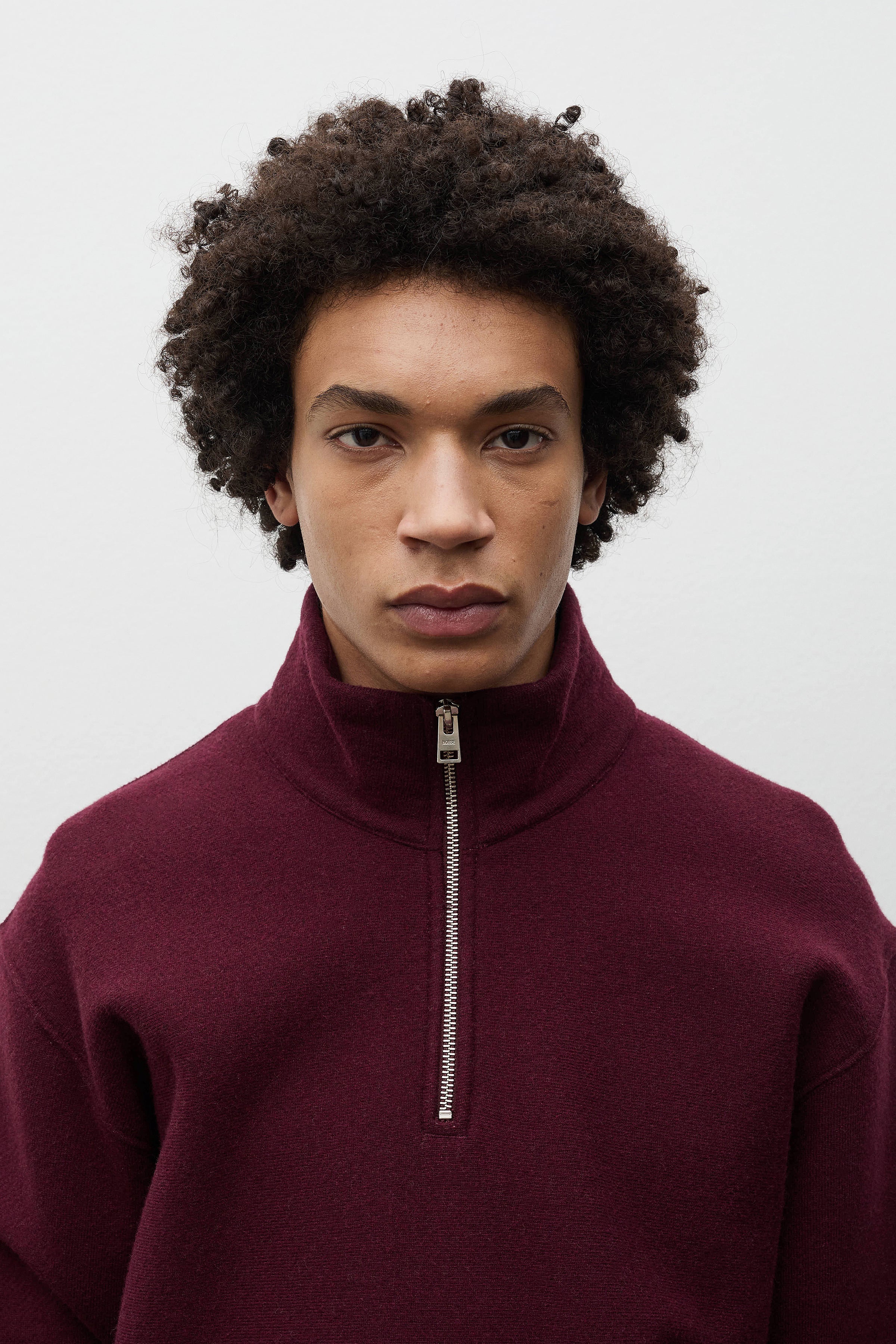 Flossli Relaxed Cotton Wool Half Zip Sweatshirt