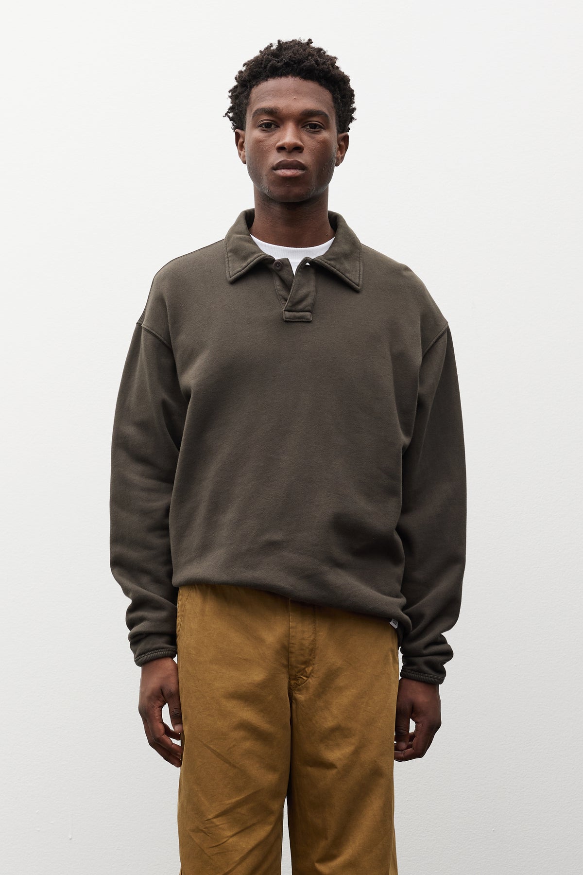 Hjartdal Brushed Diagonal Cotton Fleece Polo