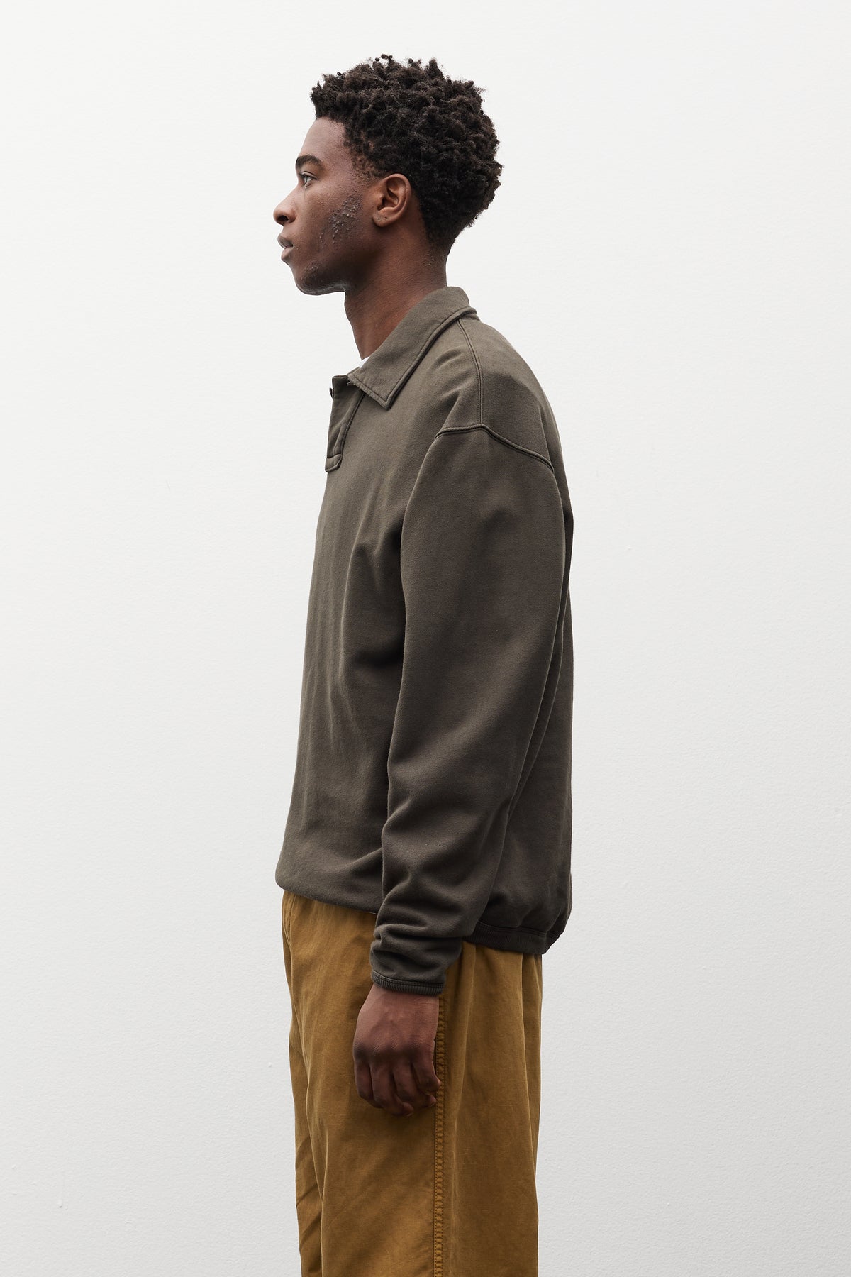 Hjartdal Brushed Diagonal Cotton Fleece Polo