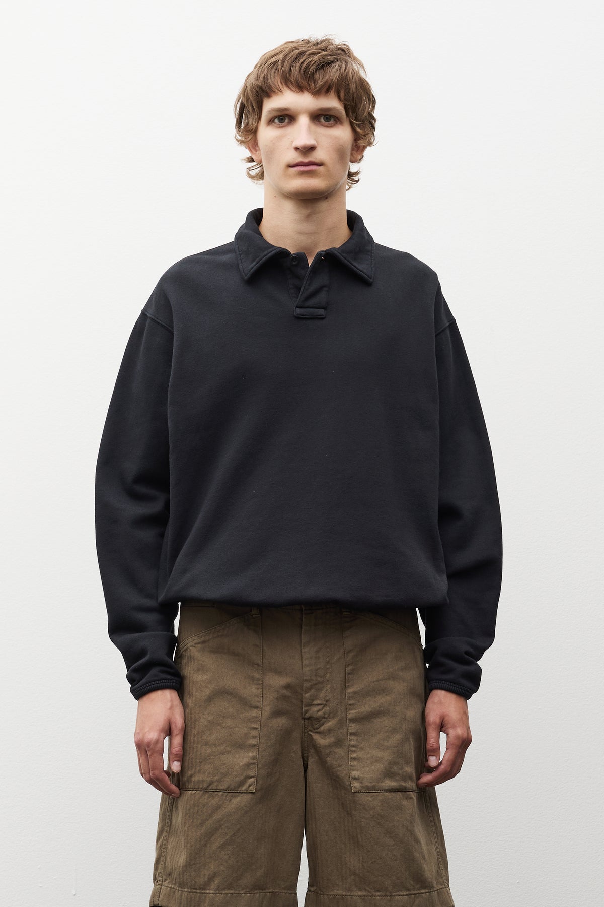 Hjartdal Brushed Diagonal Cotton Fleece Polo