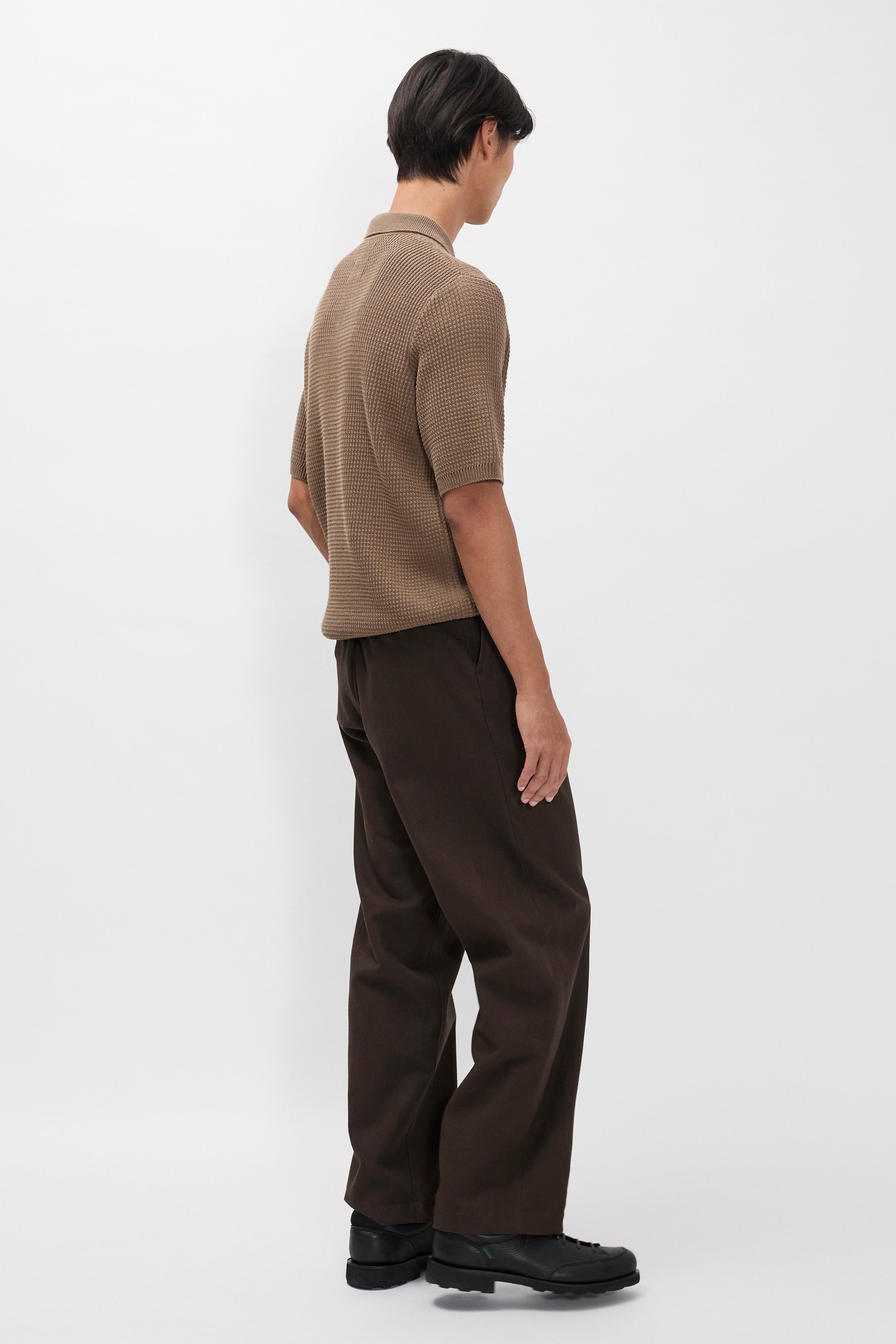 Hestur Relaxed Cotton Linen Twill Pleated Trouser