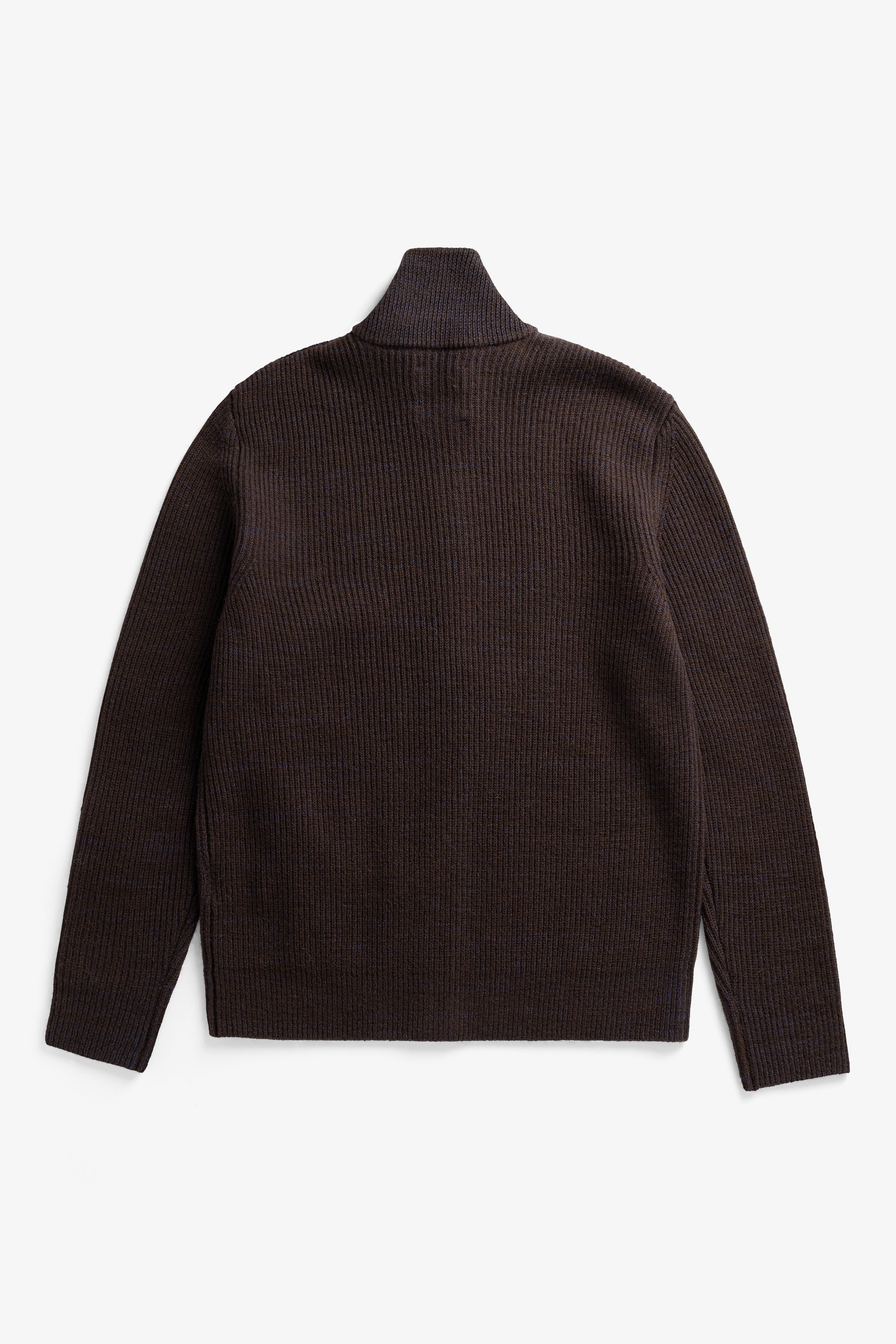 Hagen Wool Cotton Rib Full Zip Jacket