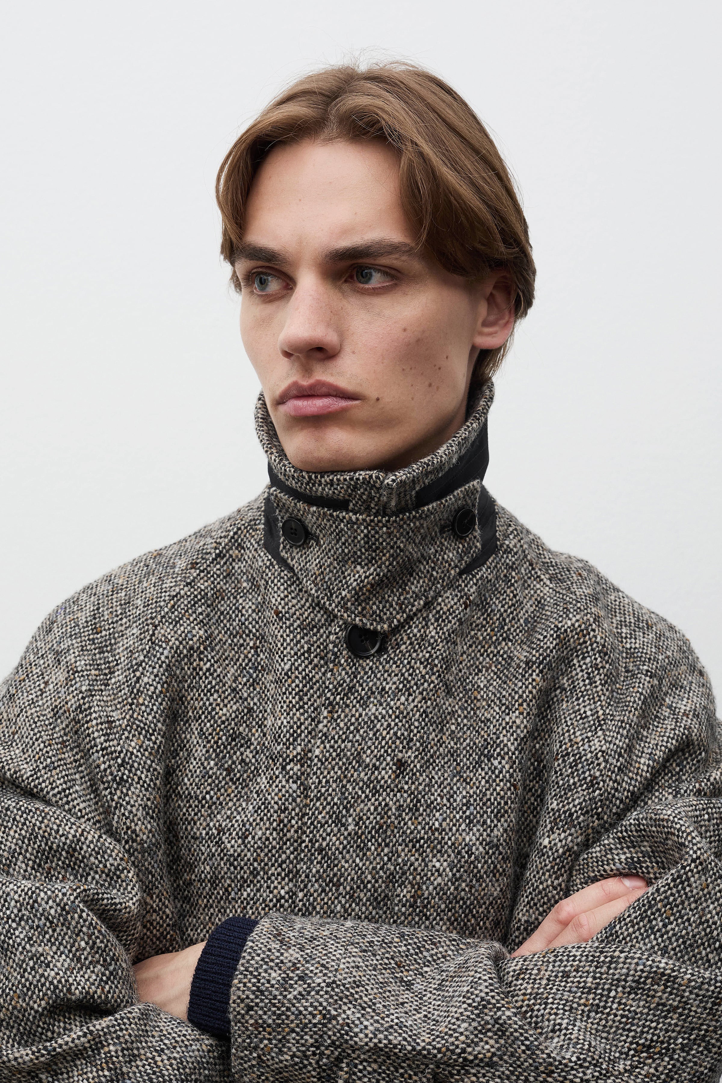 Reilstad Donegal Wool Balmacaan Raglan Coat