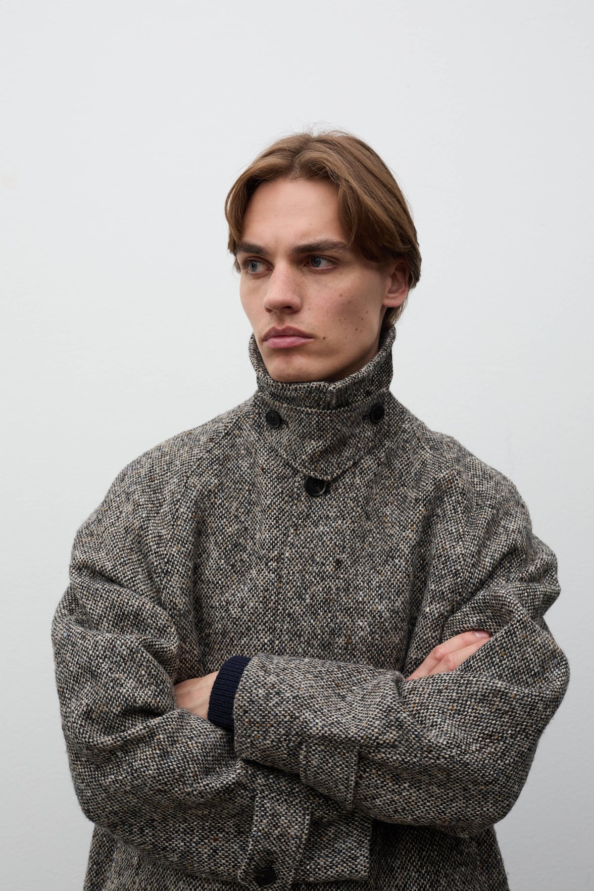 Reilstad Donegal Wool Balmacaan Raglan Coat