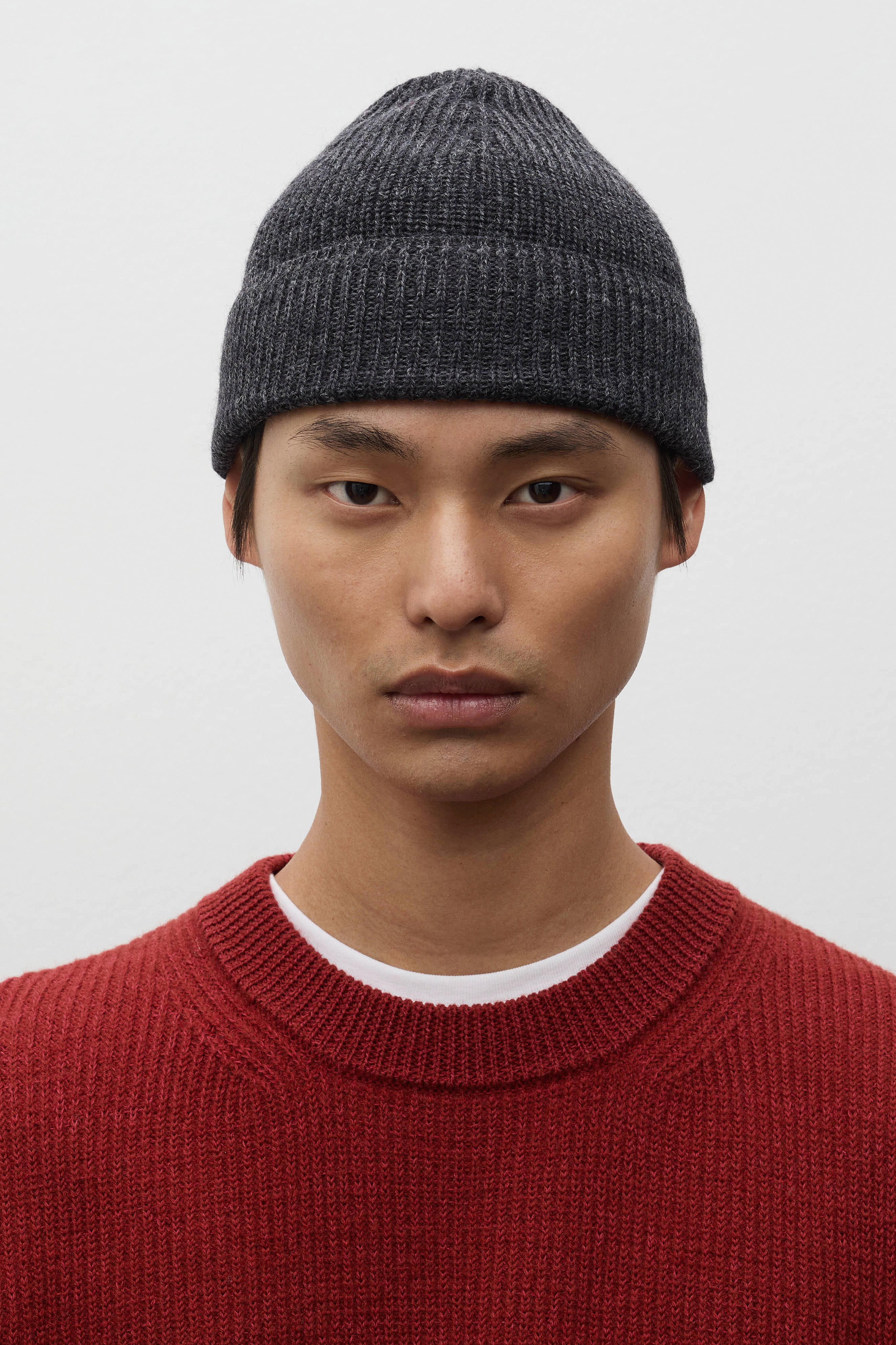 Wool Cotton Rib Beanie
