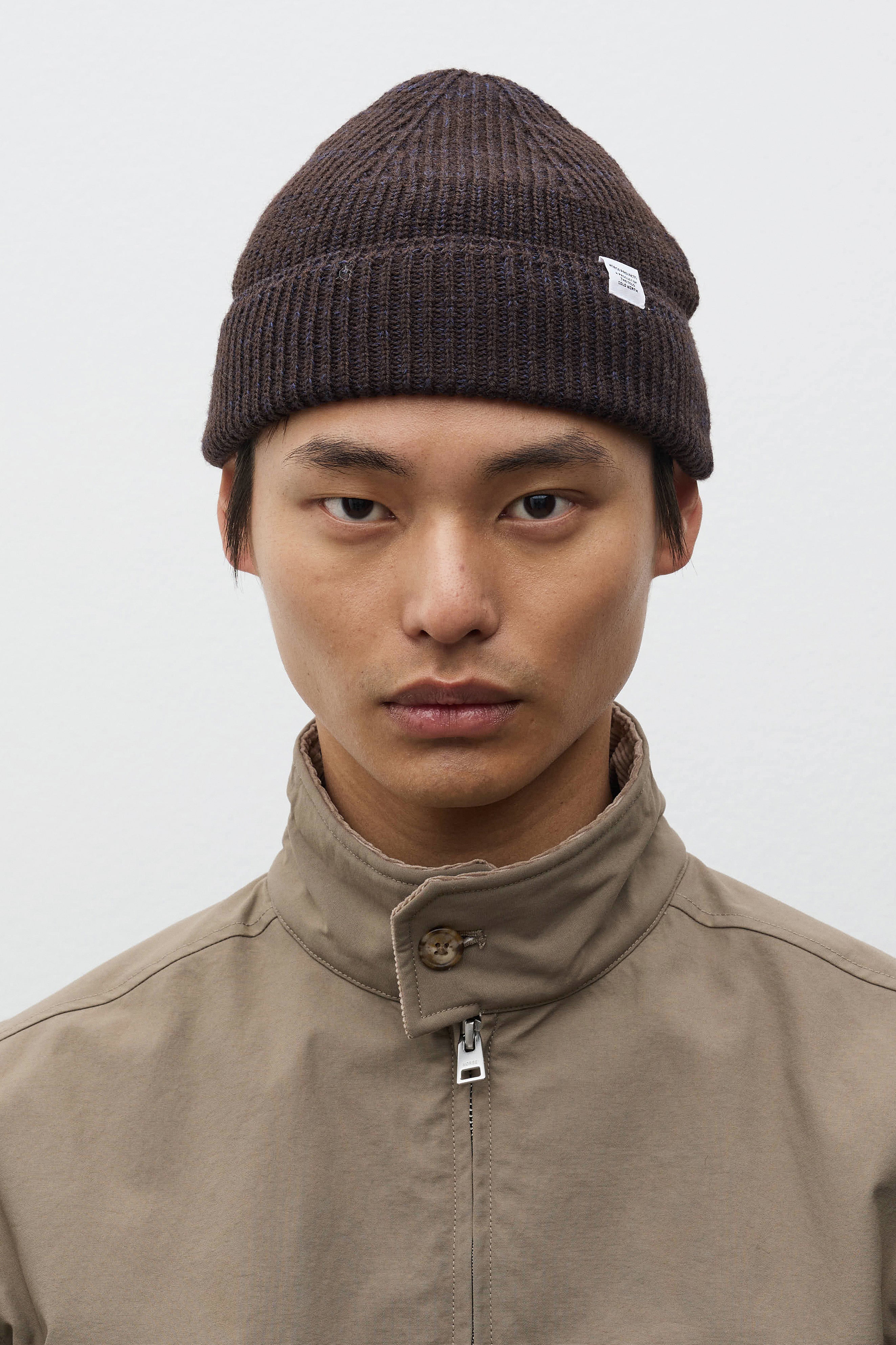Wool Cotton Rib Beanie