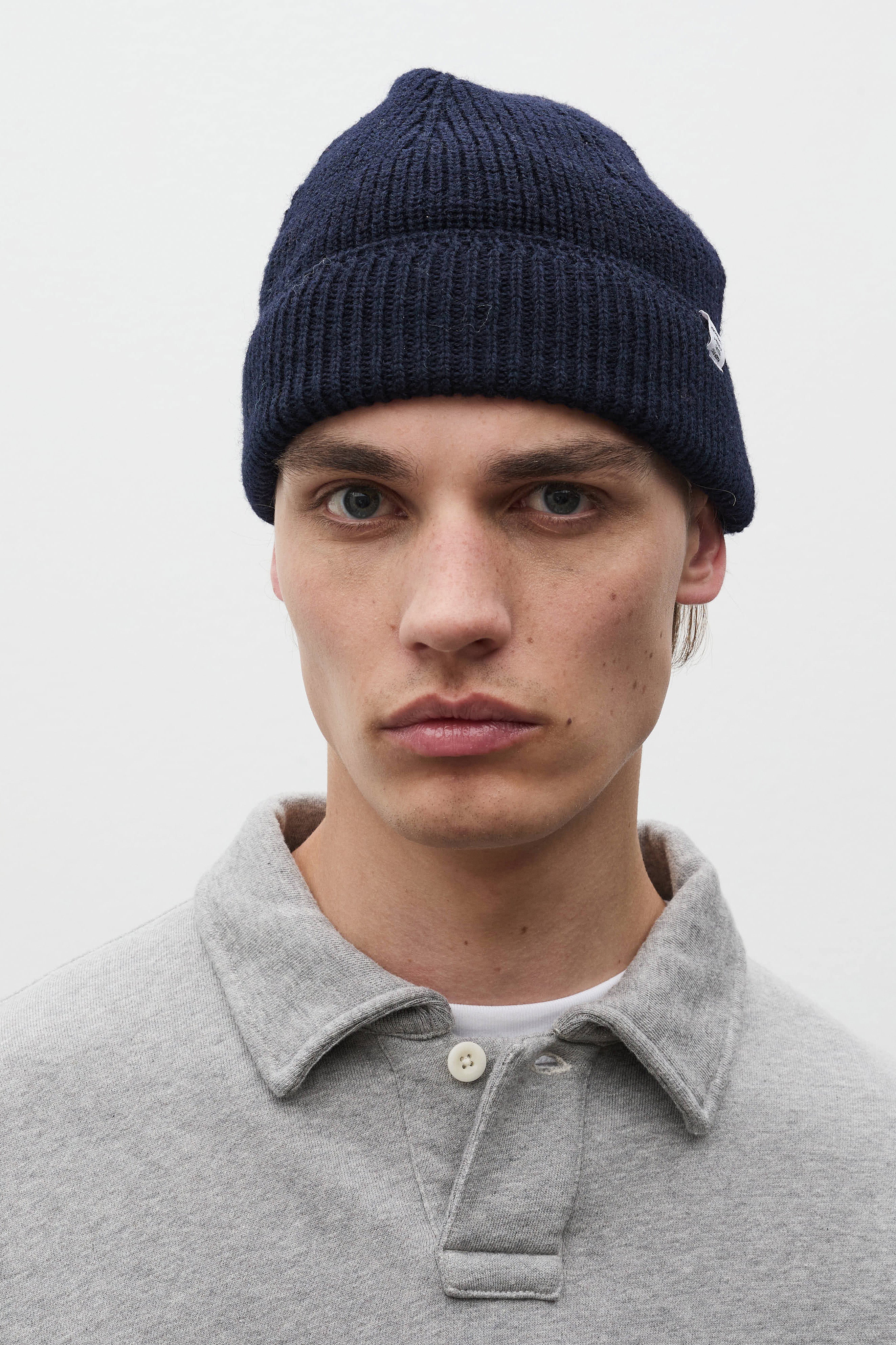 Wool Cotton Rib Beanie