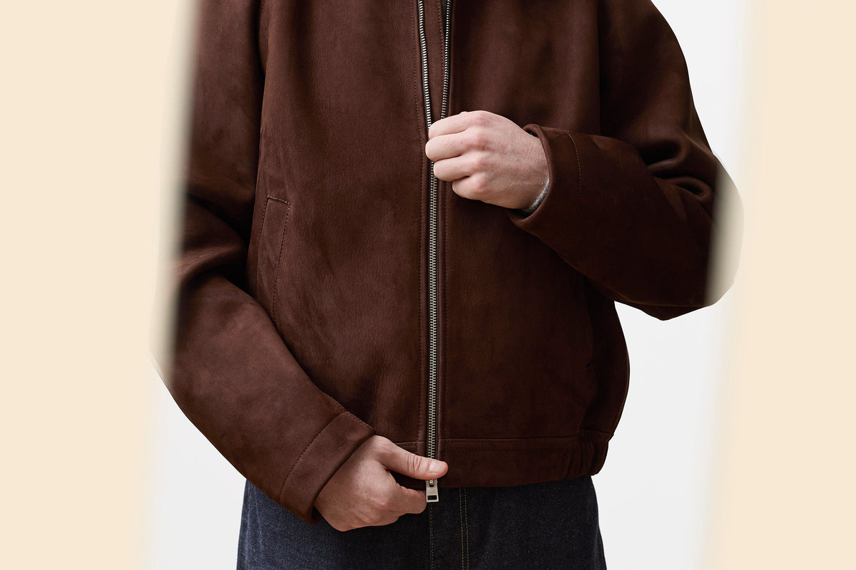 Stensholt Suede Leather Zip Jacket, Paraboot for Norse Projects